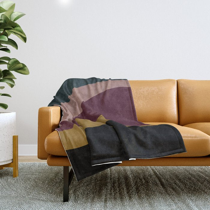 Abstract Color Waves - Bold Retro Throw Blanket Gallery Image 1