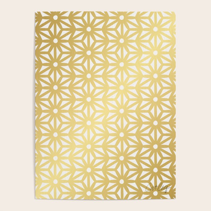 Asanoha Pattern - Gold Poster Gallery Image 4