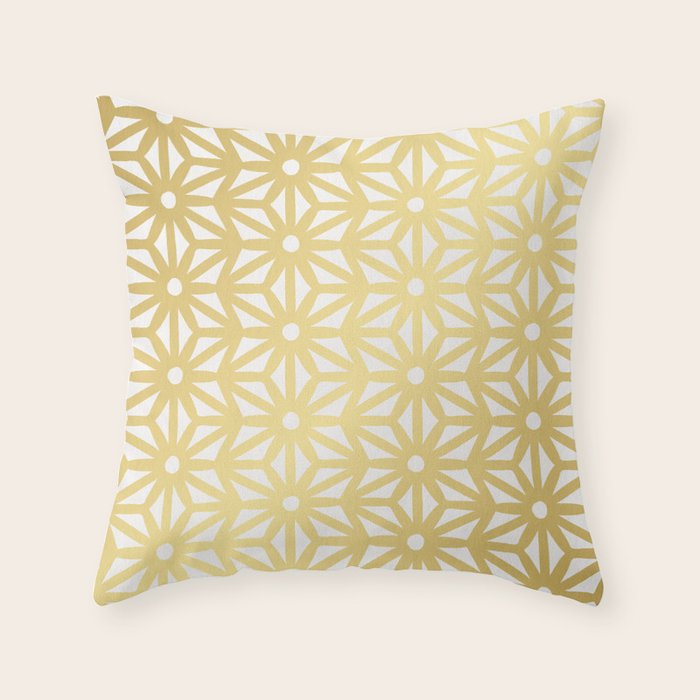 Asanoha Pattern - Gold Throw Pillow Gallery Image 6