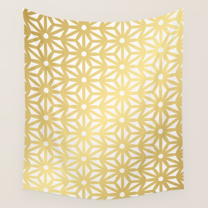 Asanoha Pattern - Gold Wall Tapestry Gallery Image 1