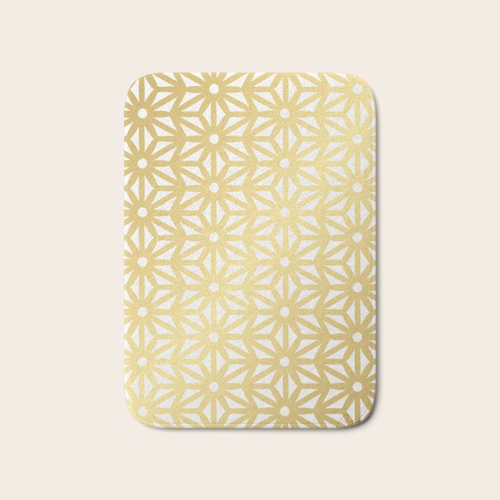 Asanoha Pattern - Gold Bath Mat Gallery Image 1