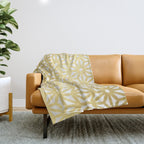 Asanoha Pattern - Gold Throw Blanket Gallery Image 1