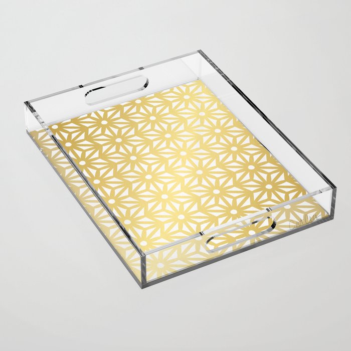 Asanoha Pattern - Gold Acrylic Tray Gallery Image 1