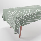 Line Drawing, Green, Palms Print, Boho Wall Art Tablecloth Gallery Image 1