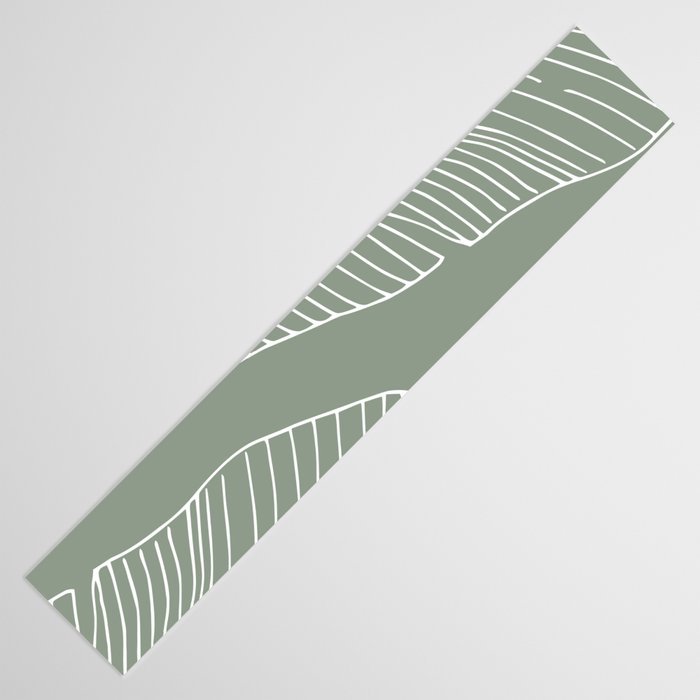 Line Drawing, Green, Palms Print, Boho Wall Art Table Runner Gallery Image 3