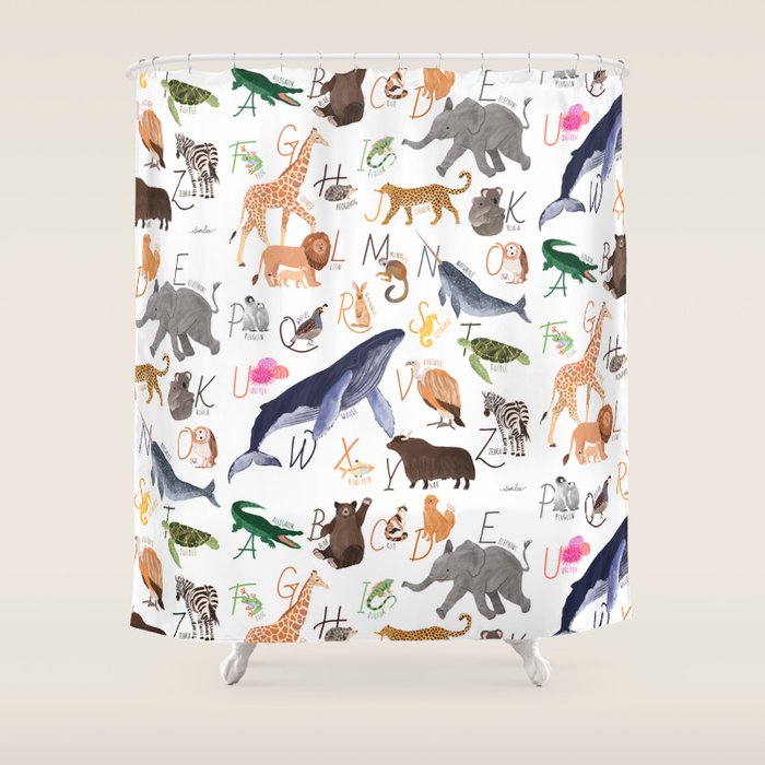 Animal Alphabet Shower Curtain Gallery Image 1