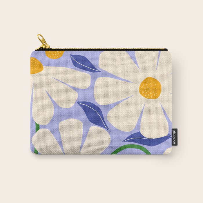 Wild Daisies - periwinkle Carry All Pouch Gallery Image 1