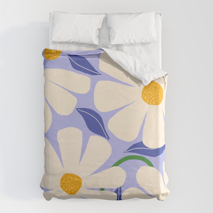 Wild Daisies - periwinkle Duvet Cover Gallery Image 6