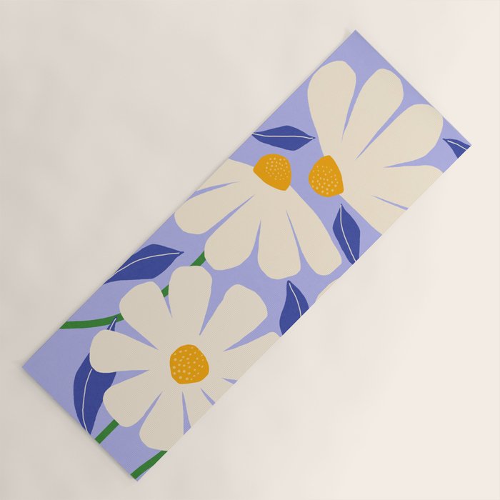 Wild Daisies - periwinkle Yoga Mat Gallery Image 1