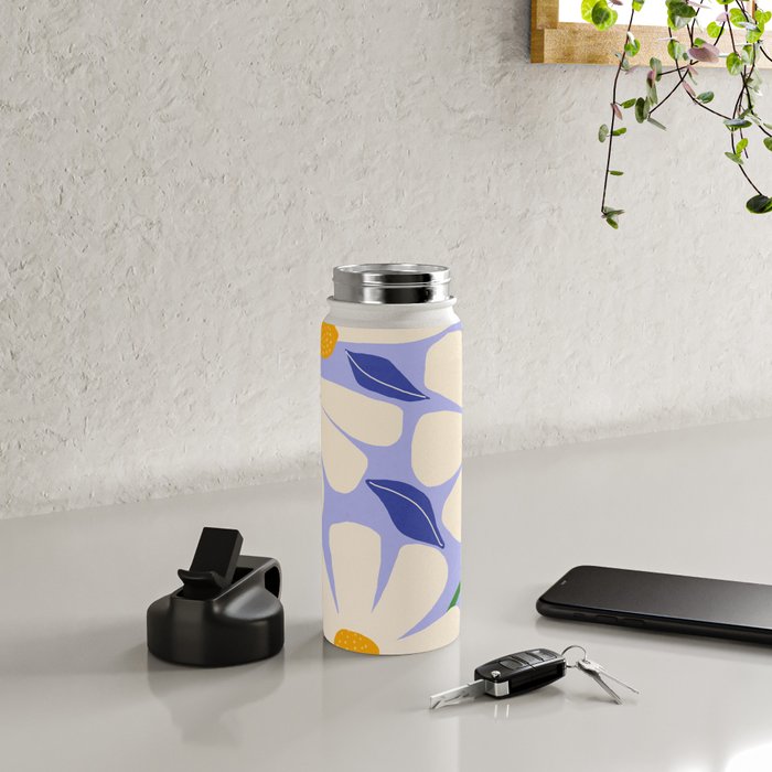 Wild Daisies - periwinkle Water Bottle Gallery Image 4