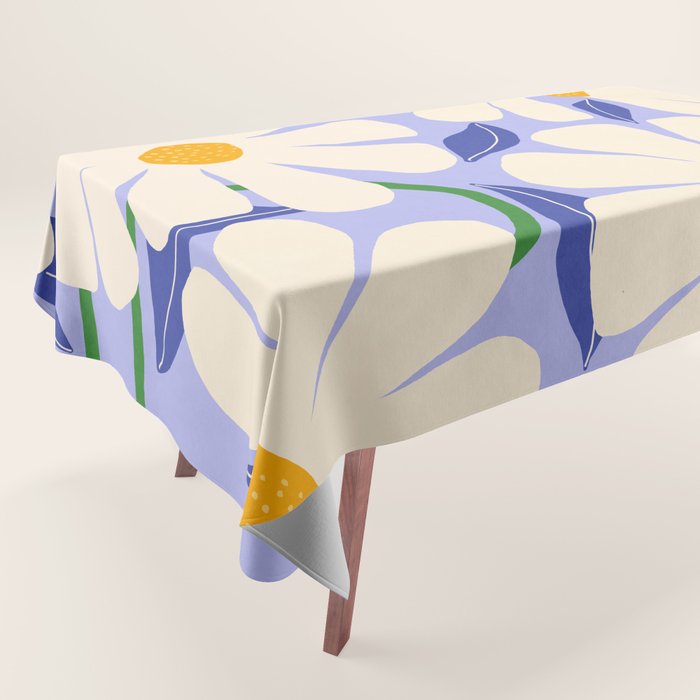 Wild Daisies - periwinkle Tablecloth Gallery Image 1