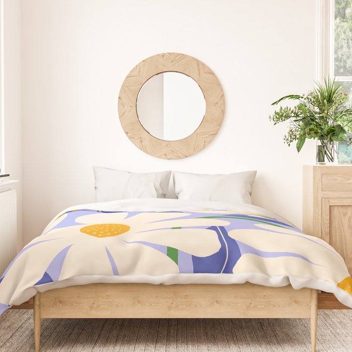 Wild Daisies - periwinkle Duvet Cover Gallery Image 3