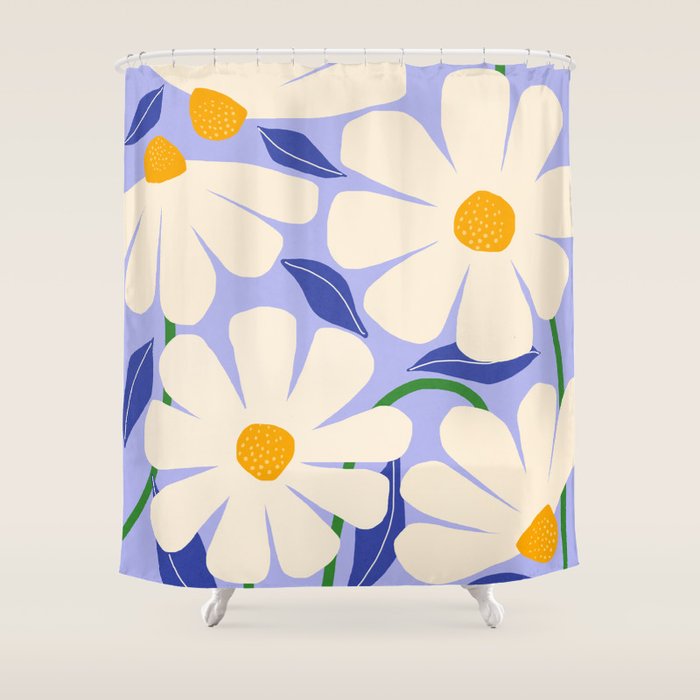 Wild Daisies - periwinkle Shower Curtain Gallery Image 1