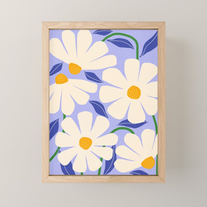 Wild Daisies - periwinkle Mini Art Print Gallery Image 1