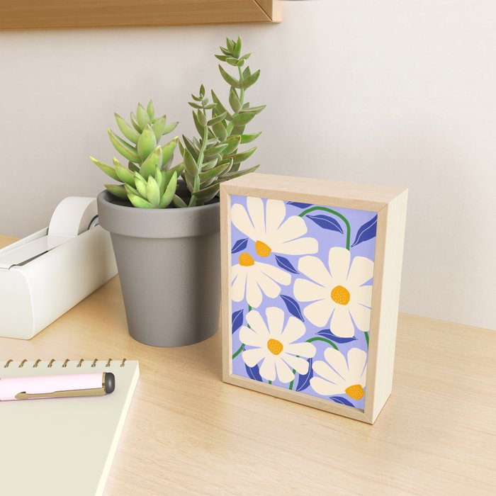 Wild Daisies - periwinkle Mini Art Print Gallery Image 2