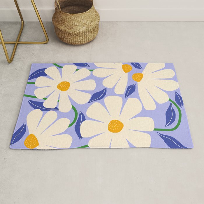 Wild Daisies - periwinkle Rug Gallery Image 1