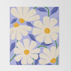 Wild Daisies - periwinkle Throw Blanket Gallery Image 2