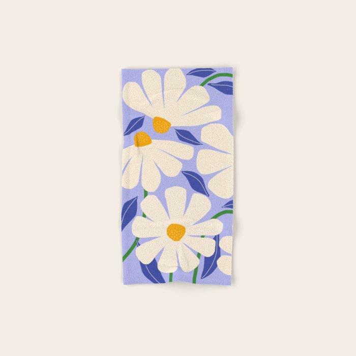Wild Daisies - periwinkle Bath Towel Gallery Image 1