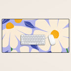 Wild Daisies - periwinkle Desk Mat Gallery Image 1