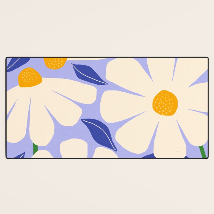 Wild Daisies - periwinkle Desk Mat Gallery Image 3