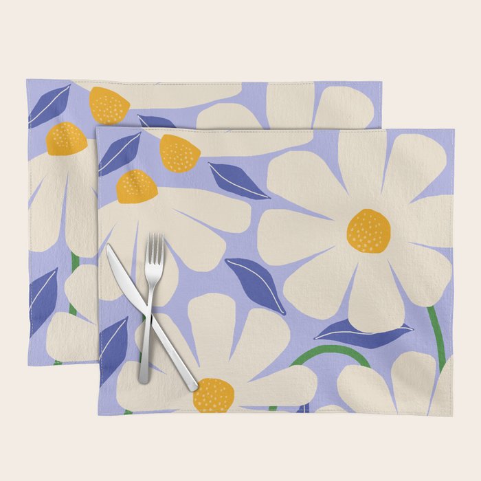 Wild Daisies - periwinkle Placemat Gallery Image 1