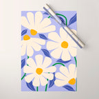 Wild Daisies - periwinkle Wrapping Paper Gallery Image 1
