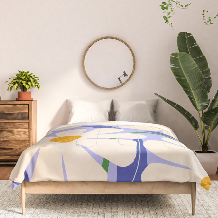 Wild Daisies - periwinkle Comforter Gallery Image 3