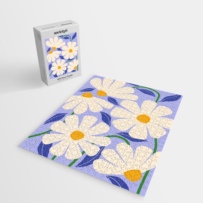 Wild Daisies - periwinkle Jigsaw Puzzle Gallery Image 2