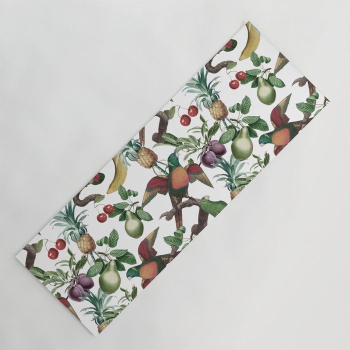 Tropical Vintage Floral and Fauna Yoga Mat Gallery Image 1