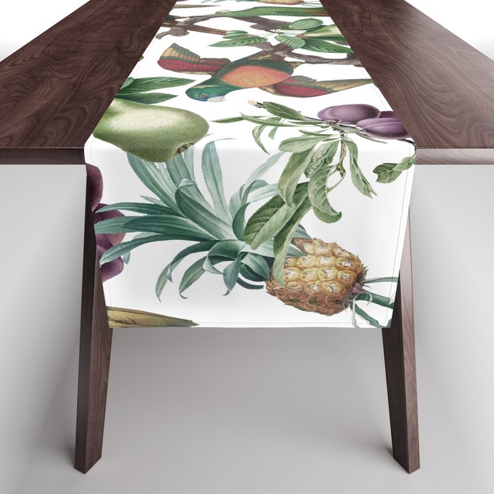 Tropical Vintage Floral and Fauna Table Runner Gallery Image 1