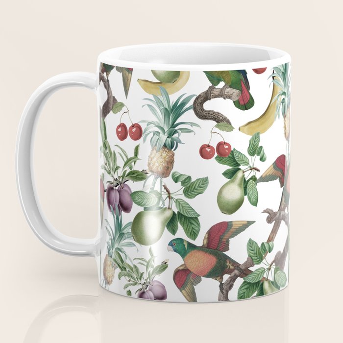 Tropical Vintage Floral and Fauna Coffee Mug Gallery Image 3