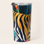 The Tigress, Fearless Wild Animal Tropical Jungle, Multicolor Cat Confidence Peaceful Calm Bohemian Eclectic Travel Mug Gallery Image 3