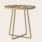 The Tigress, Fearless Wild Animal Tropical Jungle, Multicolor Cat Confidence Peaceful Calm Bohemian Eclectic Side Table Gallery Image 1