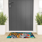 The Tigress, Fearless Wild Animal Tropical Jungle, Multicolor Cat Confidence Peaceful Calm Bohemian Eclectic Welcome Mat Gallery Image 3