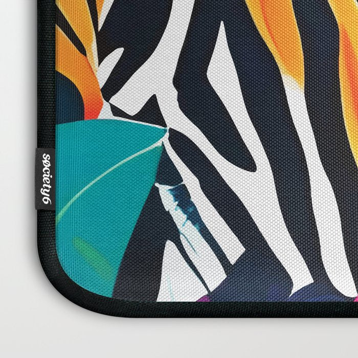The Tigress, Fearless Wild Animal Tropical Jungle, Multicolor Cat Confidence Peaceful Calm Bohemian Eclectic Laptop Sleeve Gallery Image 3