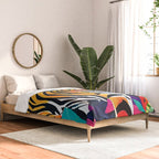 The Tigress, Fearless Wild Animal Tropical Jungle, Multicolor Cat Confidence Peaceful Calm Bohemian Eclectic Comforter Gallery Image 2