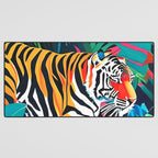 The Tigress, Fearless Wild Animal Tropical Jungle, Multicolor Cat Confidence Peaceful Calm Bohemian Eclectic Desk Mat Gallery Image 3