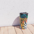 The Tigress, Fearless Wild Animal Tropical Jungle, Multicolor Cat Confidence Peaceful Calm Bohemian Eclectic Travel Mug Gallery Image 4
