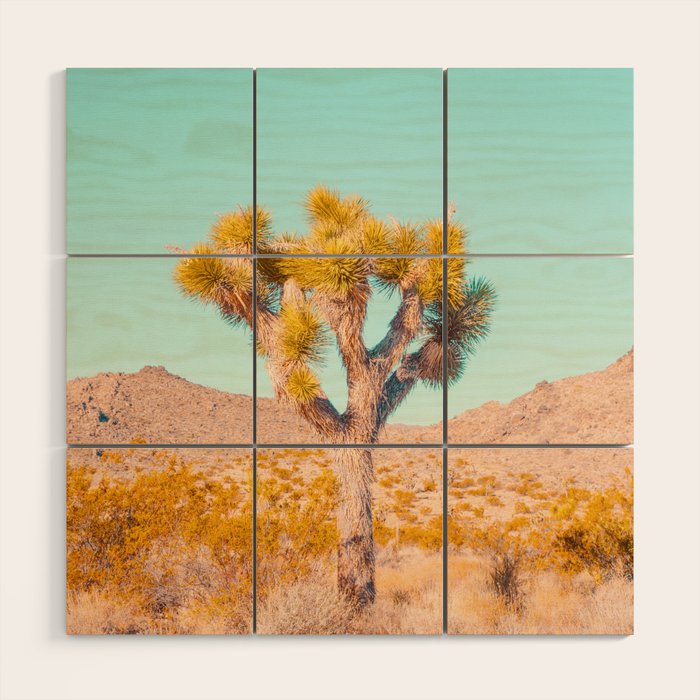 Vivid Desert - Joshua Tree Cactus Wood Wall Art Gallery Image 1