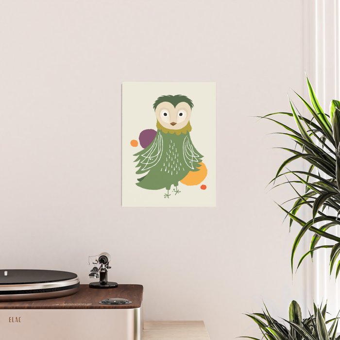 Quirky Barn Owl Poster Gallery Image 2