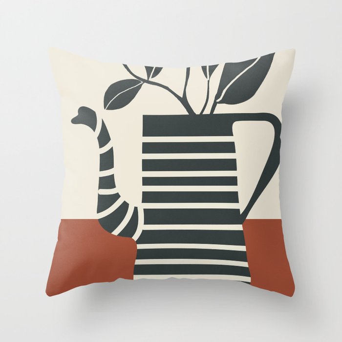 Teapot Garden 9 Throw Pillow Gallery Image 1