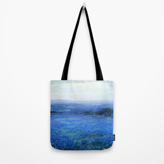 Bluebonnet Panoramic Landscape in Twilight painting by Robert Julian Onderdonk Tote Bag Gallery Image 2
