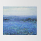 Bluebonnet Panoramic Landscape in Twilight painting by Robert Julian Onderdonk Throw Blanket Gallery Image 2