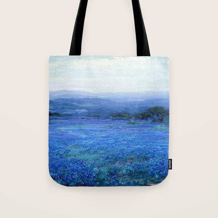 Bluebonnet Panoramic Landscape in Twilight painting by Robert Julian Onderdonk Tote Bag Gallery Image 1