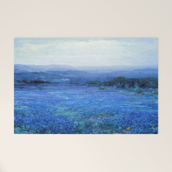 Bluebonnet Panoramic Landscape in Twilight painting by Robert Julian Onderdonk Welcome Mat Gallery Image 1