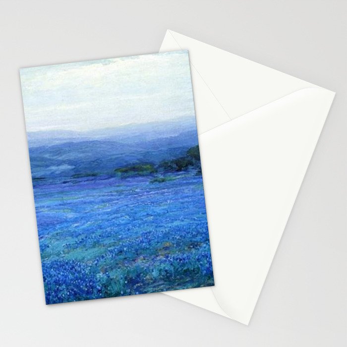 Bluebonnet Panoramic Landscape in Twilight painting by Robert Julian Onderdonk Stationery Card Gallery Image 2