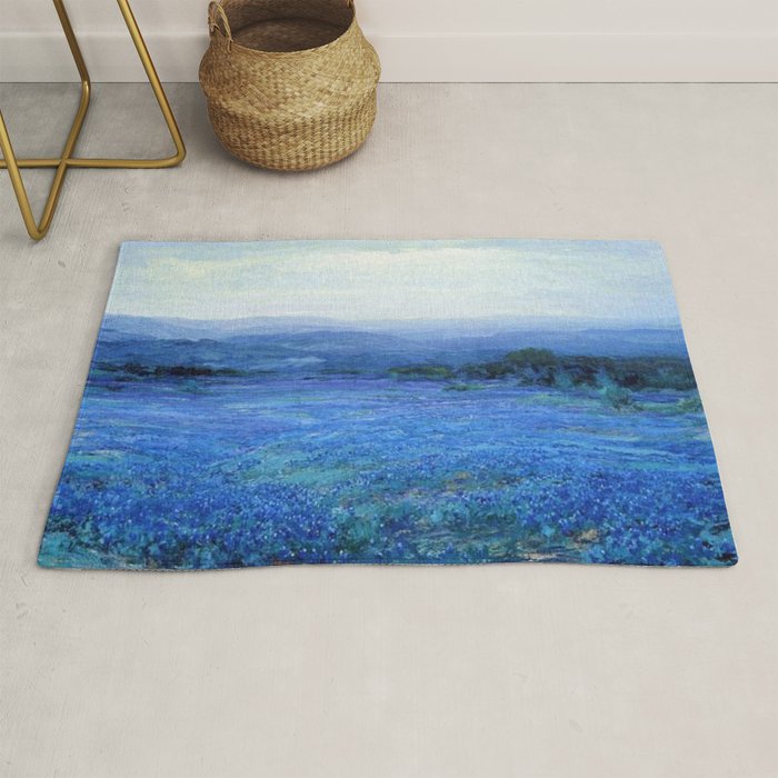 Bluebonnet Panoramic Landscape in Twilight painting by Robert Julian Onderdonk Rug Gallery Image 1