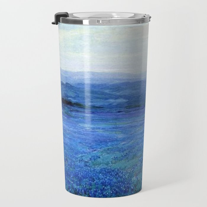 Bluebonnet Panoramic Landscape in Twilight painting by Robert Julian Onderdonk Travel Mug Gallery Image 3