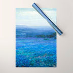 Bluebonnet Panoramic Landscape in Twilight painting by Robert Julian Onderdonk Wrapping Paper Gallery Image 1