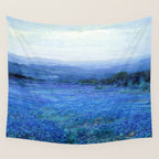 Bluebonnet Panoramic Landscape in Twilight painting by Robert Julian Onderdonk Wall Tapestry Gallery Image 4